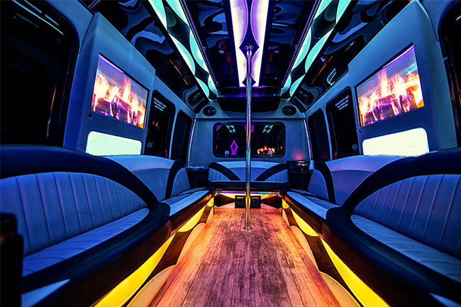 party/limo bus interior