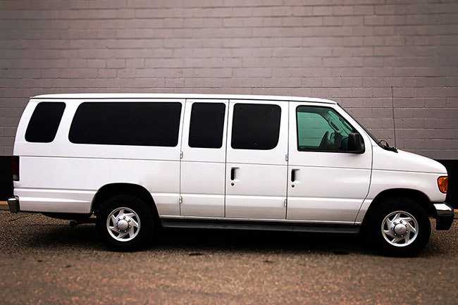 10 passenger party van interior