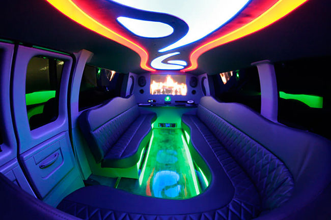 colorful party van interior